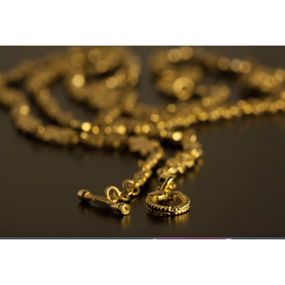 Православная цепь с молитвой «Ангелы поют…» из серебра 925 пробы с золотым покрытием фото