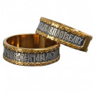 Венчальное обручальное кольцо с молитвой из серебра 925 пробы с золотым покрытием