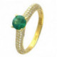 Изысканное кольцо с бриллиантами и изумрудом из желтого золота 750 пробы