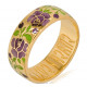 Спаси и сохрани. Православное кольцо "Розы" с цветной ювелирной эмалью из серебра 925 пробы с золотым покрытием