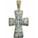 Крест нательный  с "Молитвой мытаря" с ювелирной эмалью из серебра 925 пробы с золотым покрытием