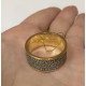 Кольцо с молитвой 90 псалом "Живый в помощи" из серебра 925 пробы с золотым покрытием