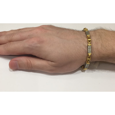 Псалом 50. Охранный православный браслет из серебра 925 пробы с золотым покрытием и чернением фото