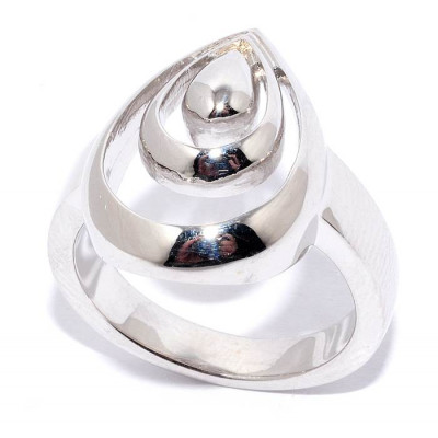 Кольцо из серебра 925 пробы цвет металла белый 7.16 гр. фото