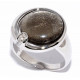 Кольцо с цирконом и сусальным серебром из серебра 925 пробы