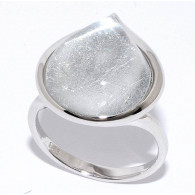 Кольцо с сусальным серебром из серебра 925 пробы цвет металла белый 5.31 гр. фото