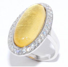 Кольцо с цирконами и сусальным золотом из серебра 925 пробы
