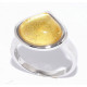Кольцо с сусальным золотом из серебра 925 пробы