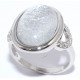 Кольцо с цирконами и сусальным серебром из серебра 925 пробы