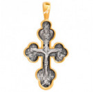 "Материнский крест". Крест из серебра 925 пробы с позолотой и чернением