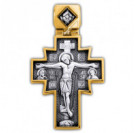 "Распятие. Икона Божией Матери «Неопалимая Купина»". Крест из серебра 925 пробы с позолотой и чернением