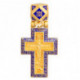 "Распятие. Молитва «Отче наш»". Крест с ювелирной эмалью из серебра 925 пробы с позолотой
