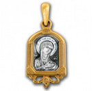 "Божия Матерь «Скоропослушница»". Образок из серебра 925 пробы с позолотой и чернением