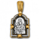 "Икона Божией Матери «Достойно есть». Архангел Гавриил". Образок из серебра 925 пробы с позолотой и чернением
