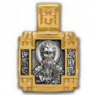 "Священномученик Дионисий Ареопагит. Ангел Хранитель". Образок из серебра 925 пробы с позолотой и чернением