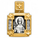 "Святая равноапостольная Нина. Ангел Хранитель". Образок из серебра 925 пробы с позолотой и чернением