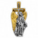 "Ангел Хранитель, несущий Крест". Образок из серебра 925 пробы с позолотой и чернением