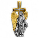 "Ангел Хранитель, несущий Крест". Образок из серебра 925 пробы с позолотой и чернением