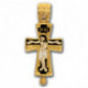 «Распятие. Св. Николай Чудотворец». Крест-мощевик с ювелирной эмалью из серебра 925 пробы с позолотой
