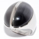 Кольцо с кошачьим глазом из серебра 925 пробы цвет металла белый 12.06 гр.