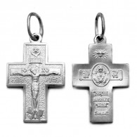 Крест "Божия Матерь Неупиваемая Чаша" из серебра 925 пробы фото