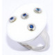 Кольцо с цирконами и ониксом из серебра 925 пробы цвет металла белый 12.4 гр.
