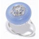 Кольцо с цирконом и жадеитом из серебра 925 пробы цвет металла белый 7.08 гр.