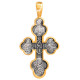 "Материнский крест". Крест из серебра 925 пробы с позолотой и чернением