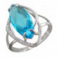 Величавое кольцо с фианитами и кристаллом из серебра 925 пробы