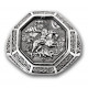 «Вмч. Георгий Победоносец». Кольцо охранное из серебра 925 пробы с чернением