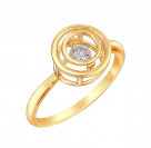Кольцо с фианитом из желтого золота 585 пробы цвет металла желтый 1.97 гр.