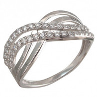 Блистательное кольцо с фианитами из серебра 925 пробы фото