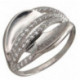 Люксовое кольцо с фианитами из серебра 925 пробы