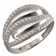 Привлекательное кольцо с фианитами из серебра 925 пробы фото