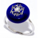 Кольцо с цирконом и кошачьим глазом из серебра 925 пробы цвет металла белый 6.7 гр.