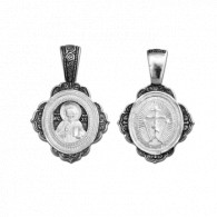 Образок "Господь Вседержитель" из серебра 925 пробы с чернением фото