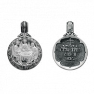 Образок "Святая Троица" из серебра 925 пробы с чернением фото