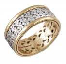 Кольцо с бриллиантами из комбинированного золота 750 пробы цвет металла комби