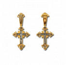 Православный крест "Процветший крест" из серебра 925 пробы с позолотой