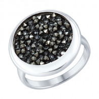 Кольцо с кристаллами Swarovski из серебра 925 пробы фото