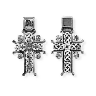 Голгофский православный крест из серебра 925 пробы с чернением фото