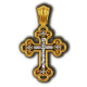 Православный крест "Распятие Христово" из серебра 925 пробы с позолотой и чернением