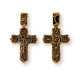 Православный крест "Процвете Древо Креста" из серебра 925 пробы с позолотой и чернением