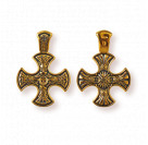 Голгофский православный крест из серебра 925 пробы с позолотой чернением