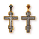 "Распятие Христово". Православный крест из серебра 925 пробы спозолотой и чернением
