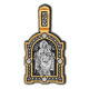 Икона Божией Матери "Всецарица". Образок нательный из серебра 925 пробы с позолотой и чернением