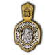 Образок "Тихвинская икона Божией Матери" из серебра 925 пробы с позолотой и чернением