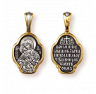"Владимирская икона Божией Матери". Образок из серебра 925 пробы с позолотой и чернением