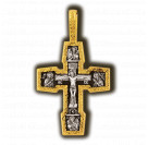 Православный крест "Распятие Христово.Деисус" из серебра 925 пробы с позолотой и чернением