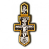Крест "Распятие Христово. Святитель Николай" из серебра 925 пробы с позолотой и чернением фото